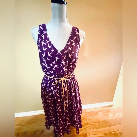 Kismet Purple Bird Dress size Medium - Picture 3 of 7